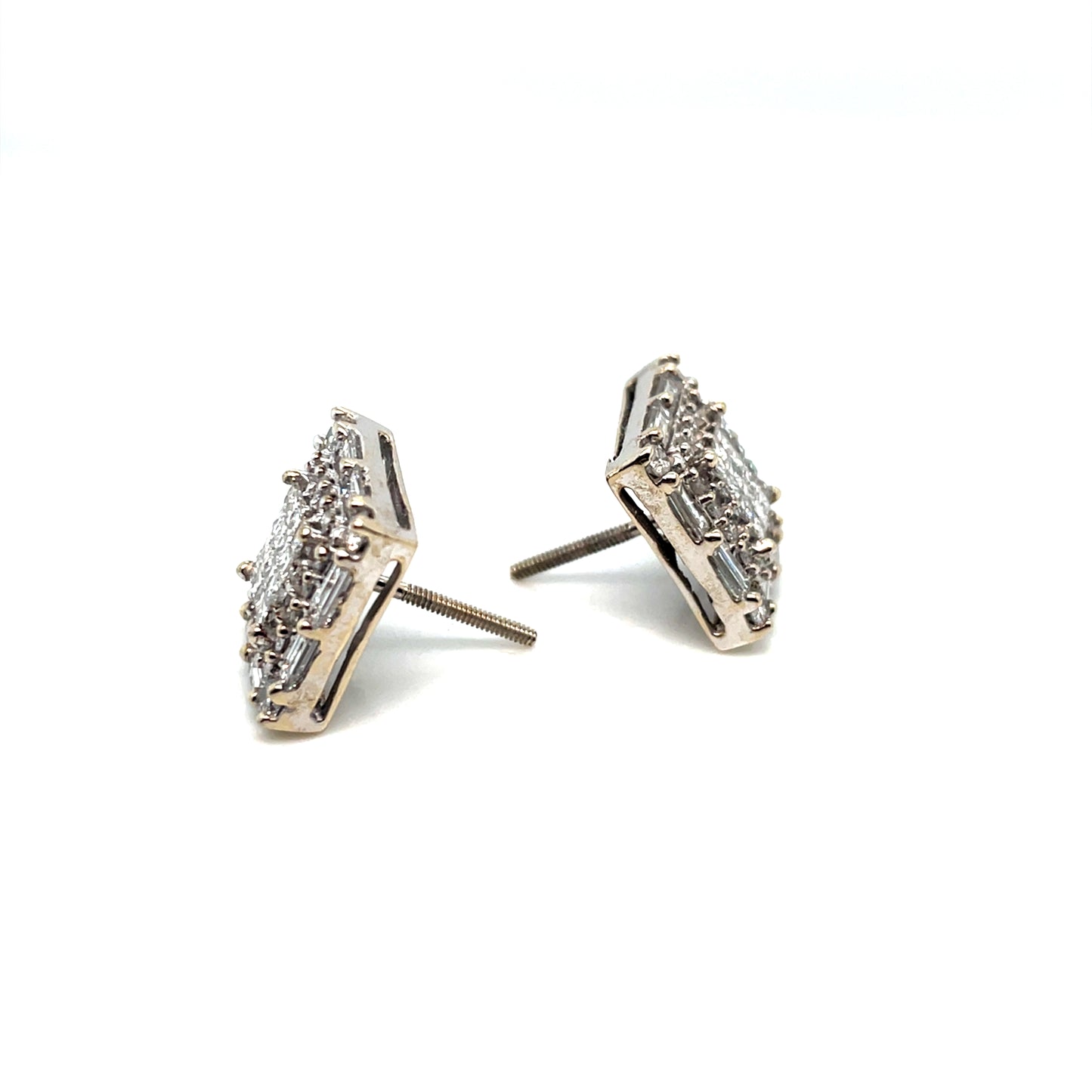 14k White Gold 1.8 CT TW Diamonds Earrings