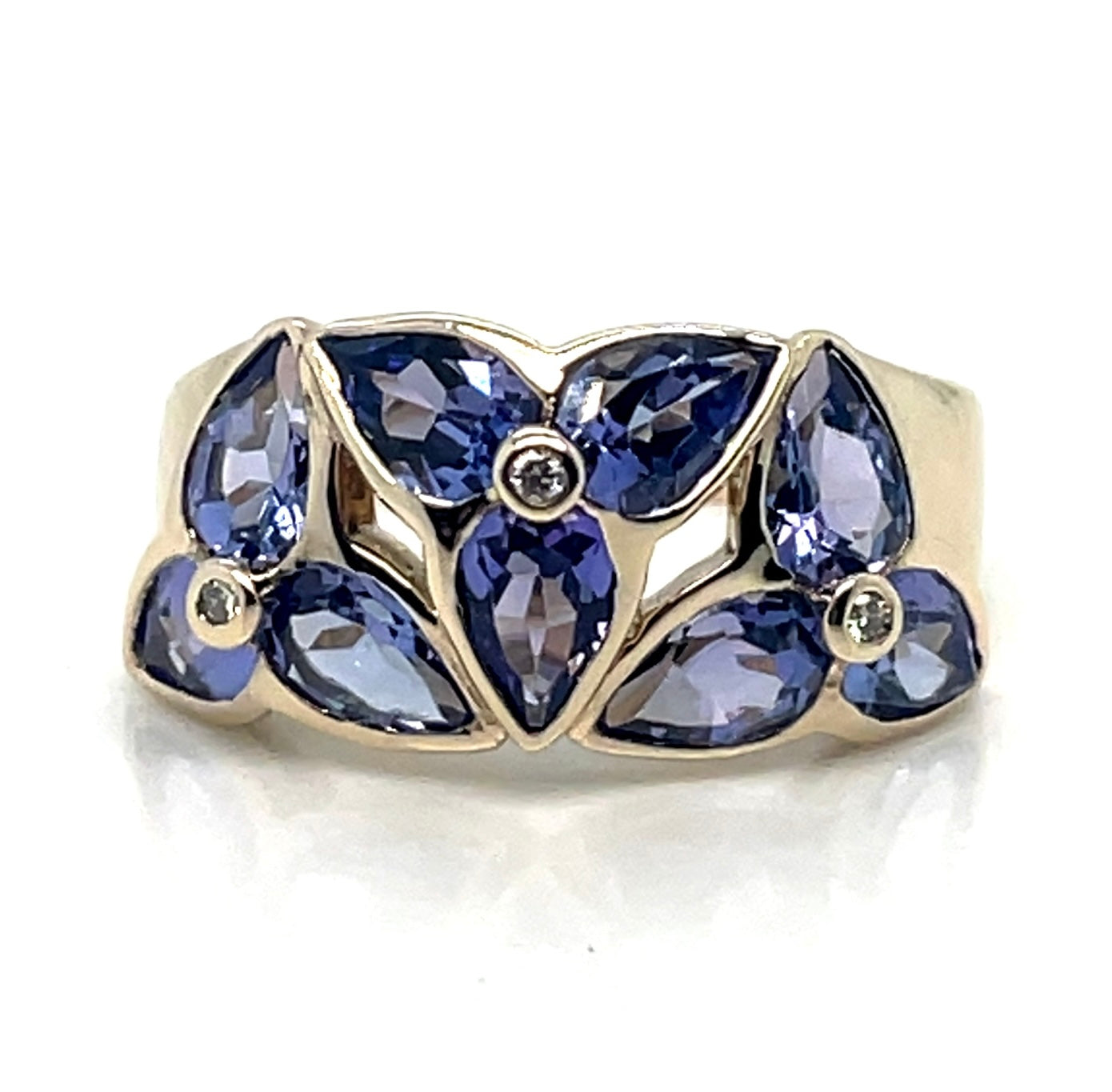 14k Yellow Gold Tanzanite Diamond Lady’s Ring