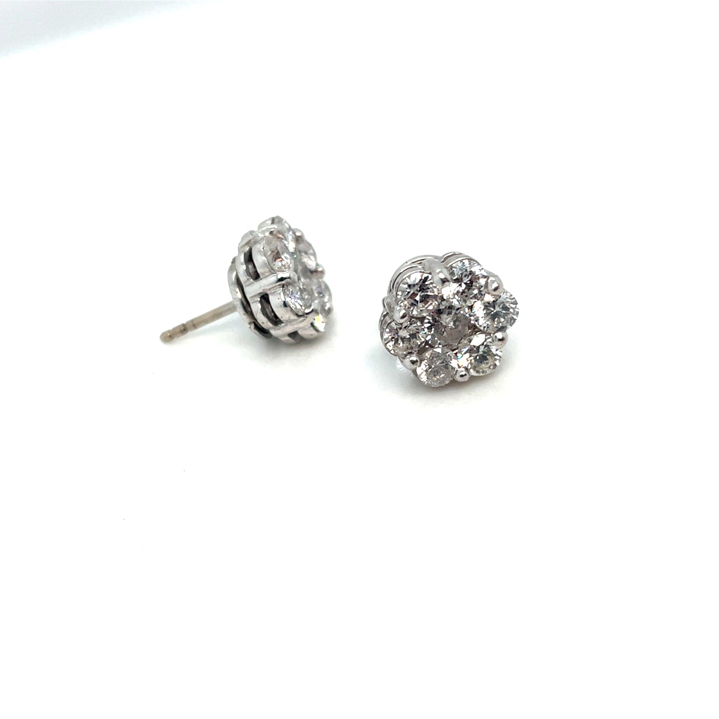 18k White Gold 1.75 CT TW Diamonds Earrings
