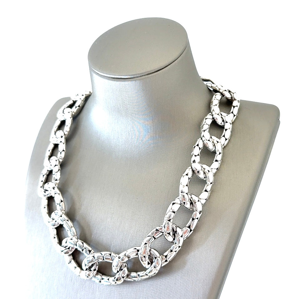 JOHN HARDY Sterling Silver Pebble Dot Kali Chain Link Necklace
