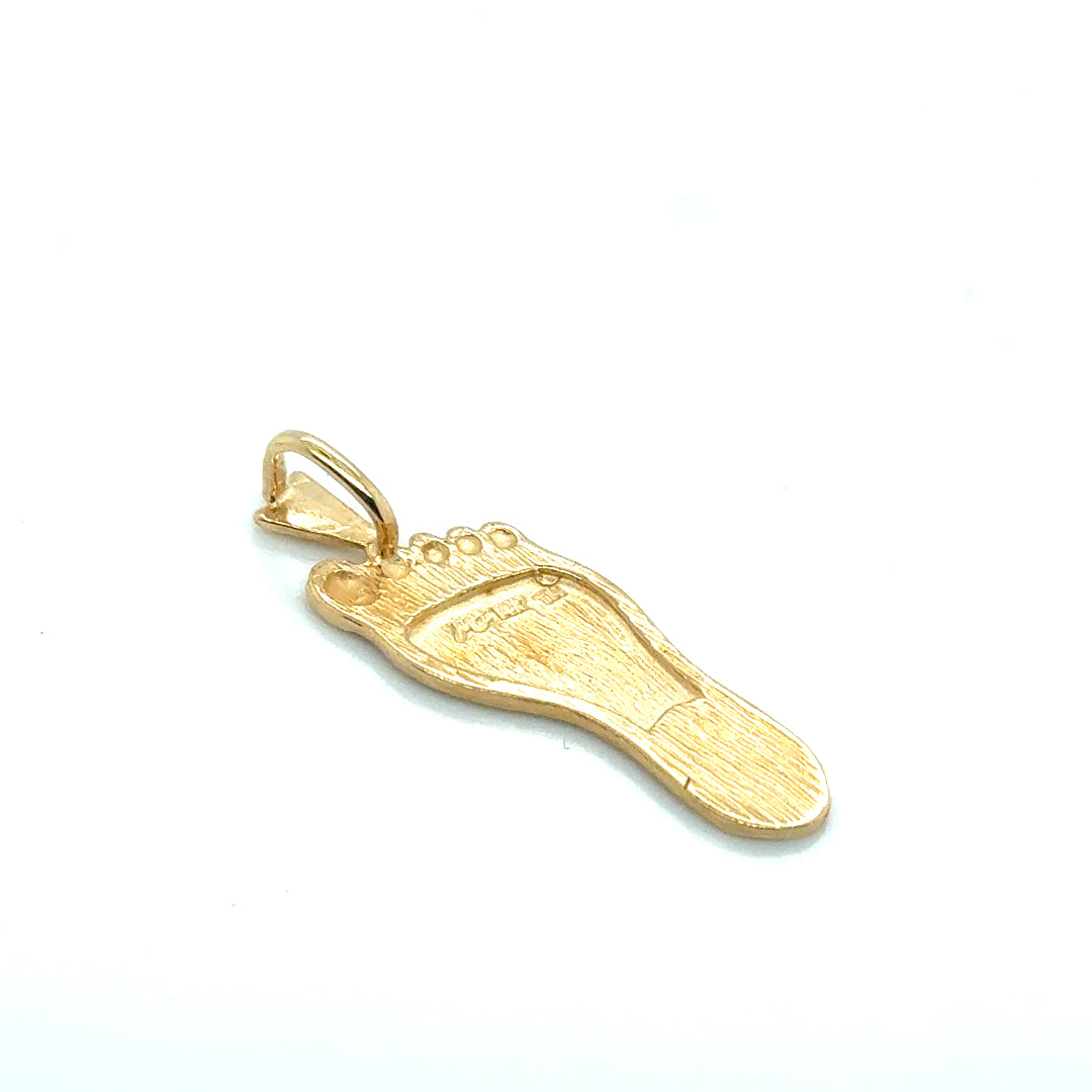 14k Yellow Gold Foot Pendant