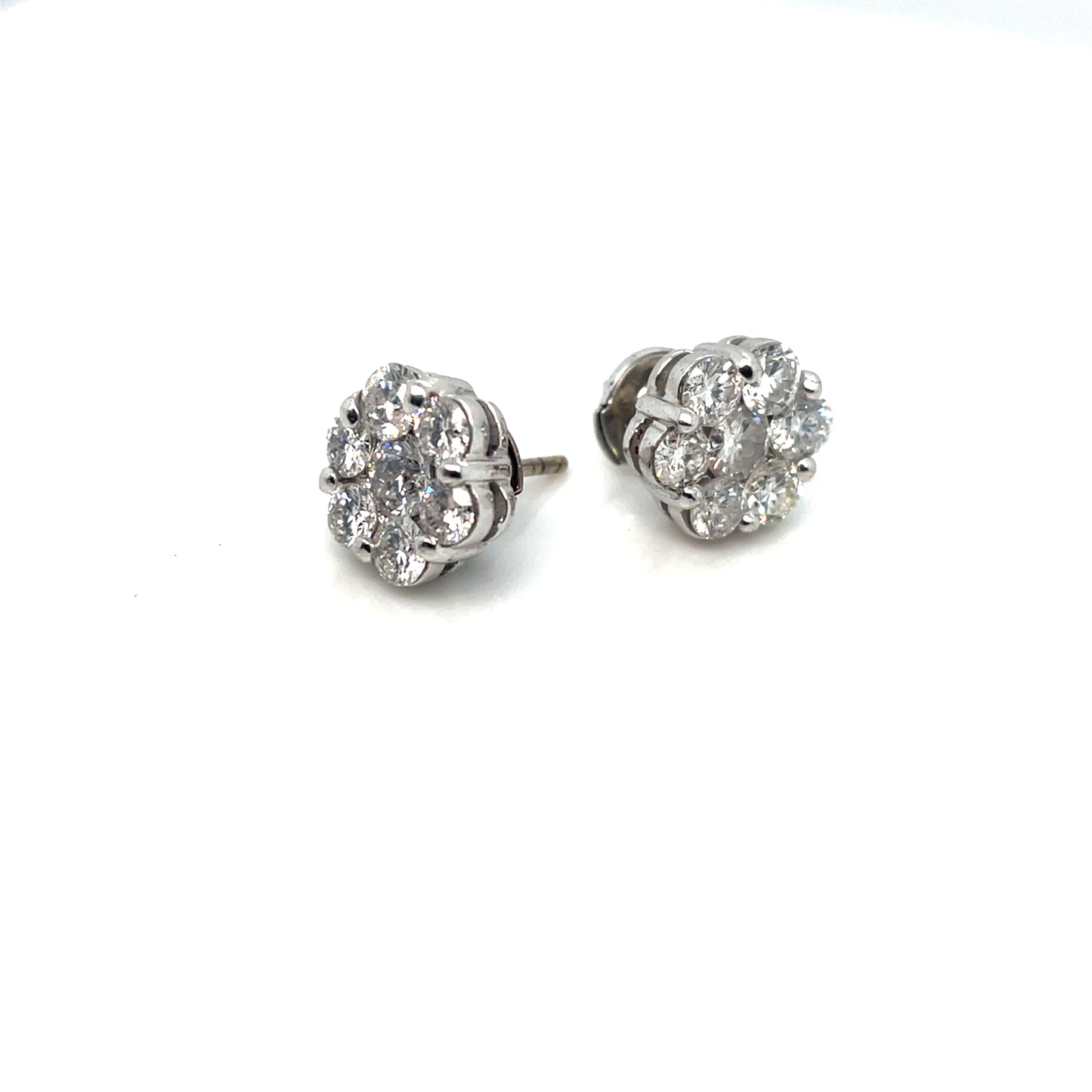 18k White Gold 1.75 CT TW Diamonds Earrings