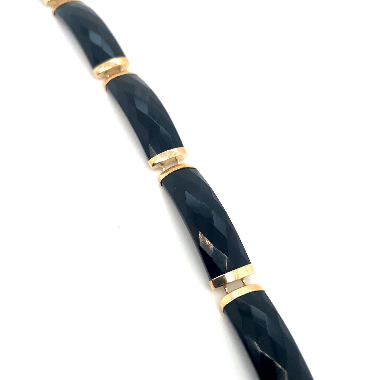 14k Yellow Gold Black Onyx Bracelet