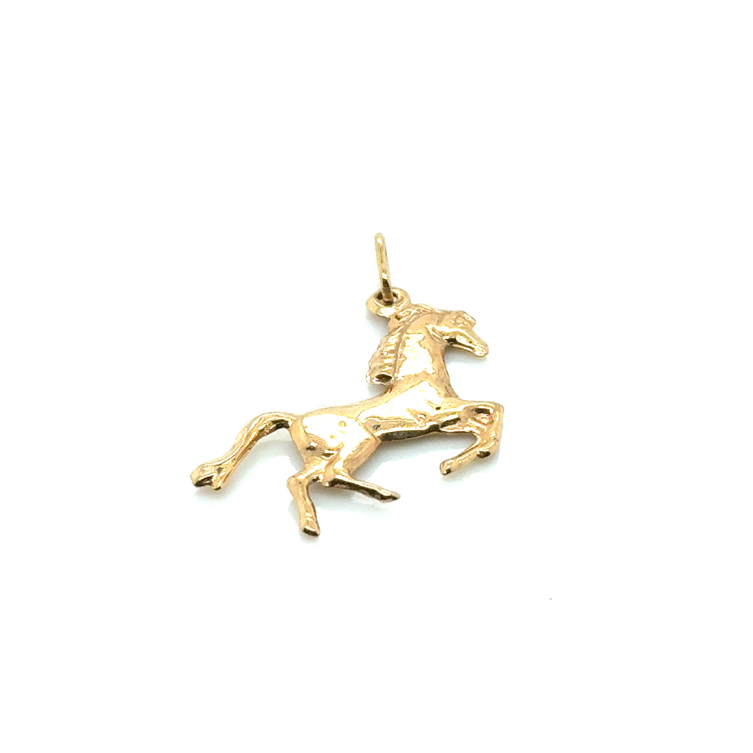14k Yellow Gold Horse Pendant