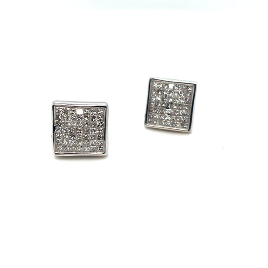 14k White Gold 1 CT TW Diamonds Earrings