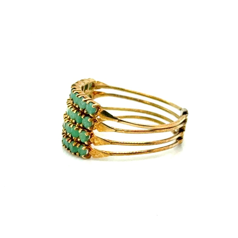 18k Yellow Gold Emerald Ring