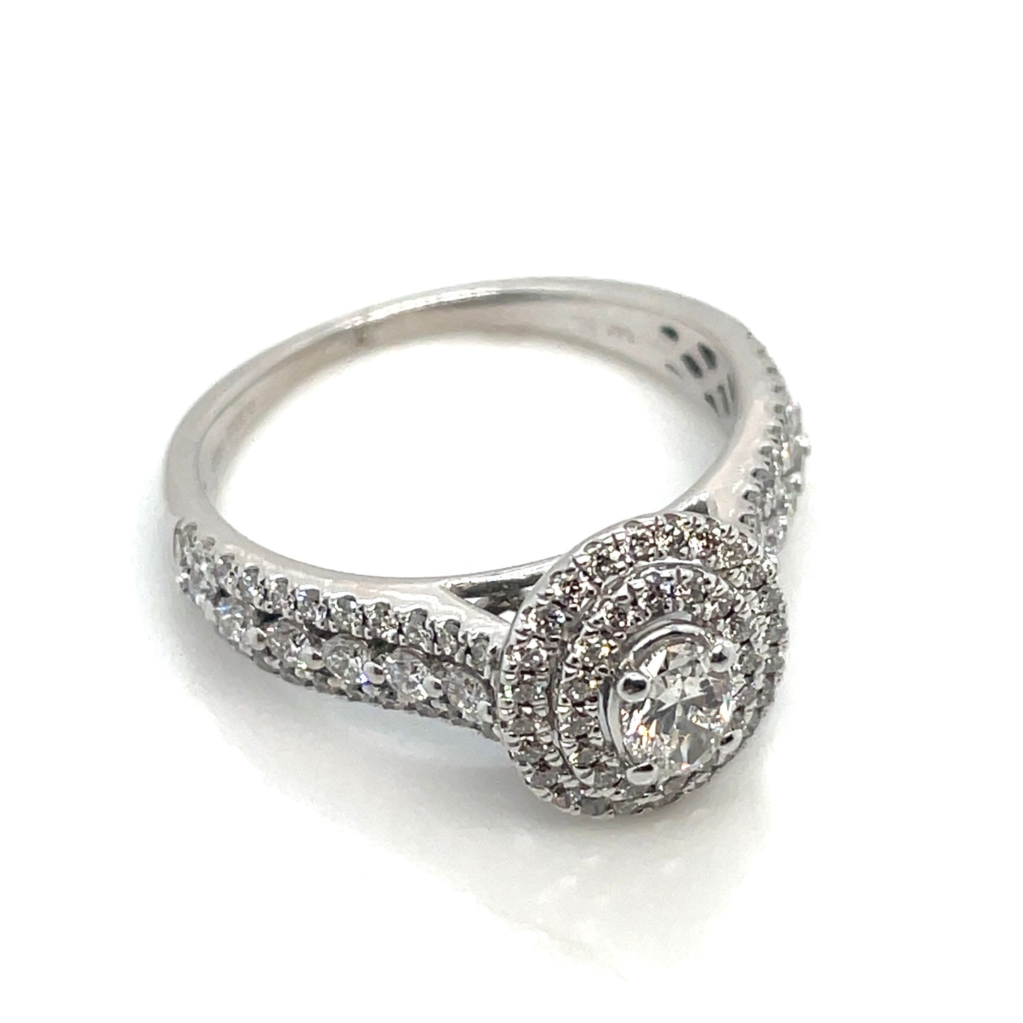 14k White Gold Engagement 1.55 CT TW Diamonds Ring