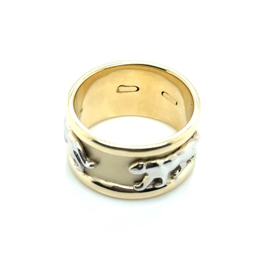 14k Yellow and White Gold Panthers Ring