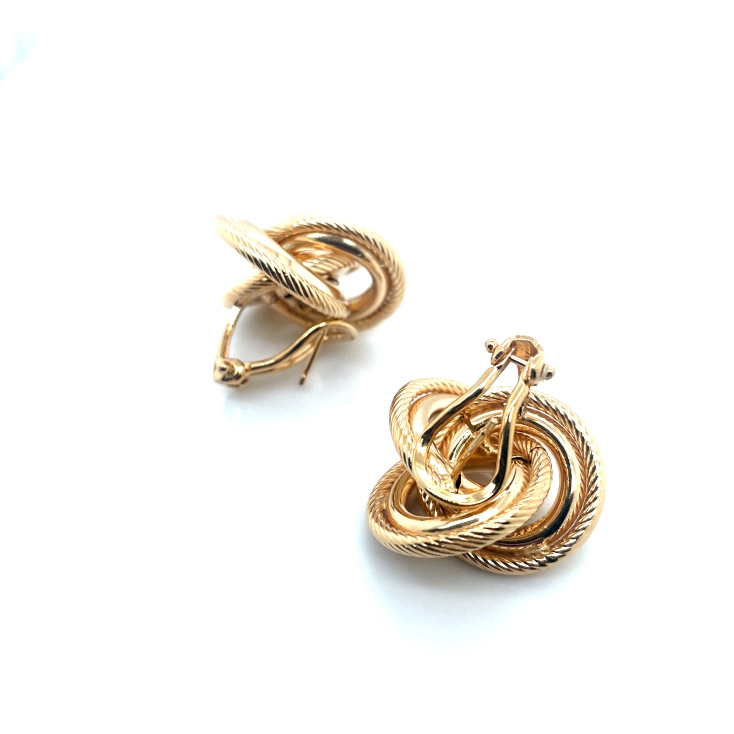 14k Yellow Gold Ladies Love Knot Earrings