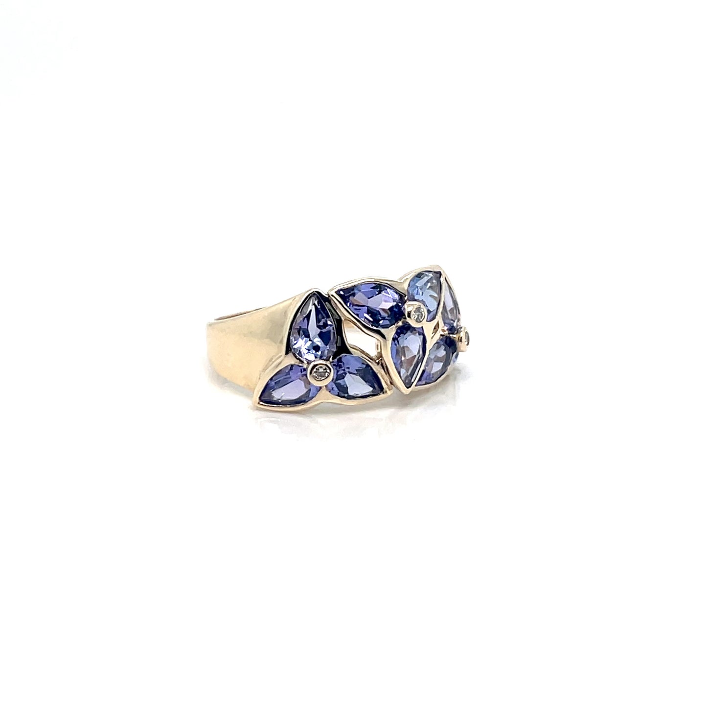 14k Yellow Gold Tanzanite Diamond Lady’s Ring