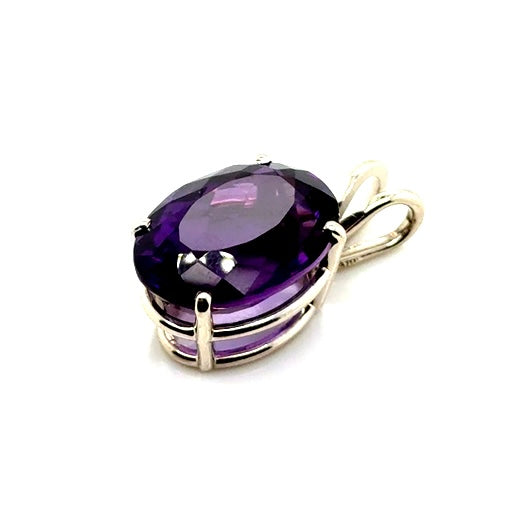14k White Gold Purple Amethyst Pendant
