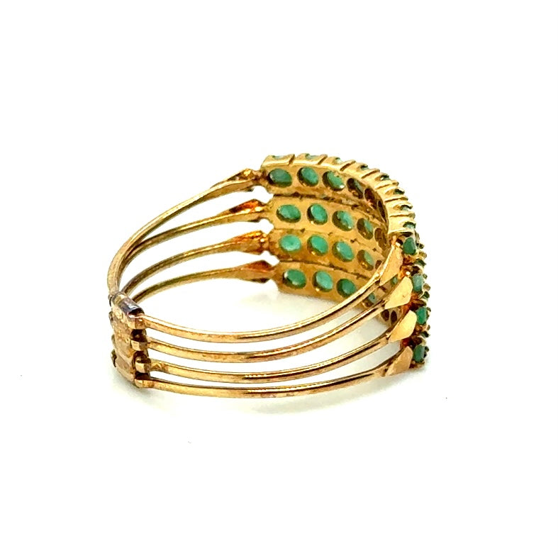 18k Yellow Gold Emerald Ring