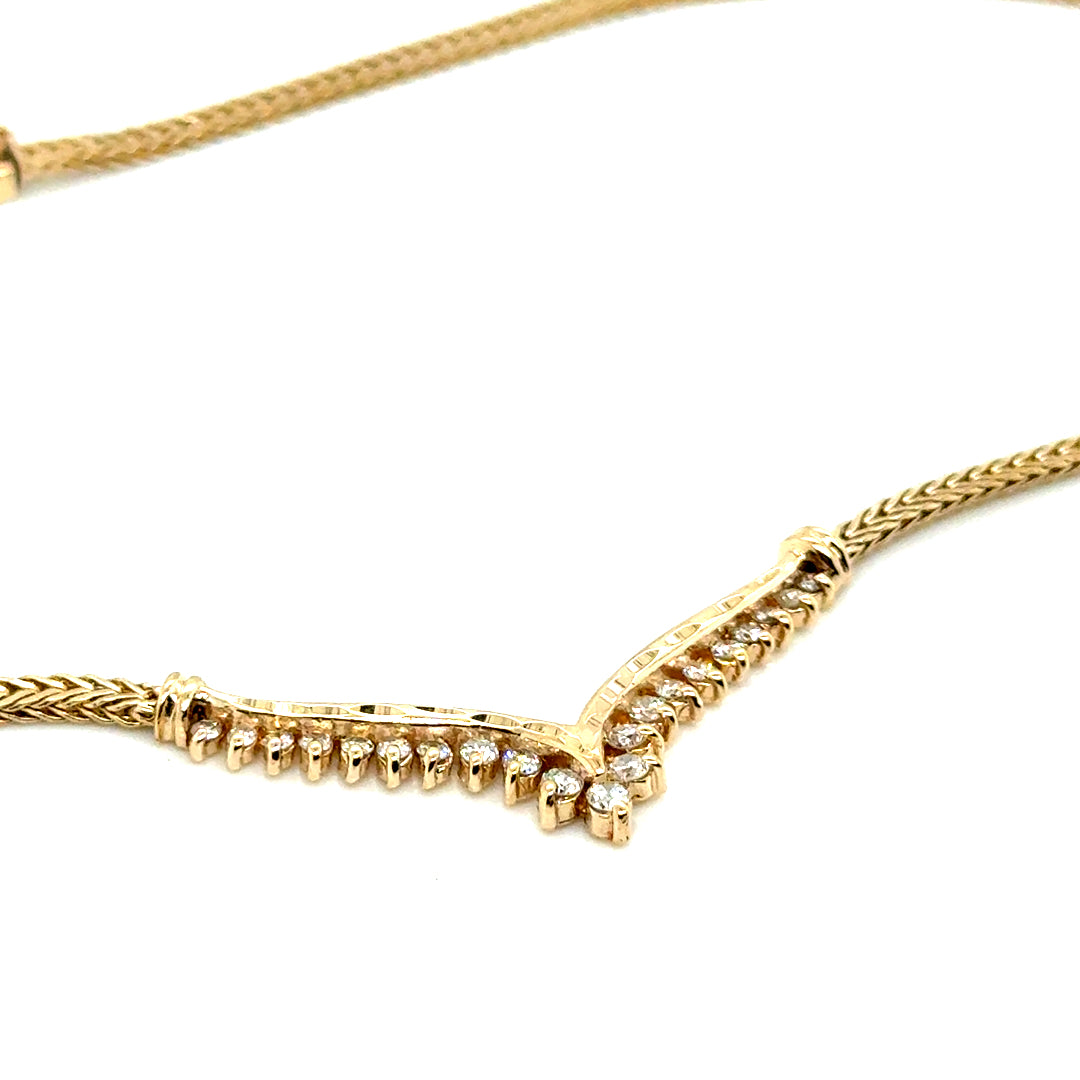 14k Yellow Gold 0.50 CT TW Diamond Necklace