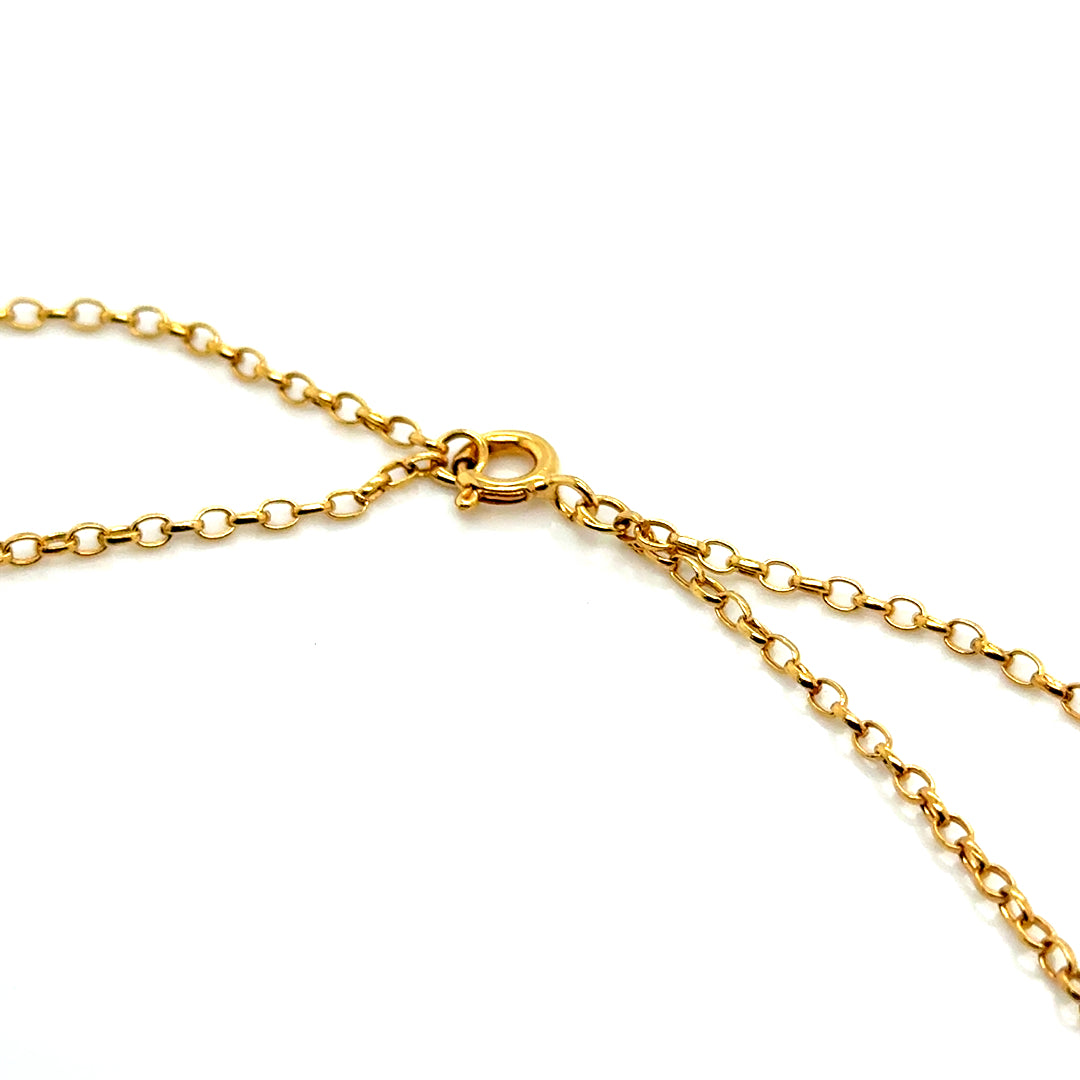 New 14k Yellow Gold Ruby Necklace