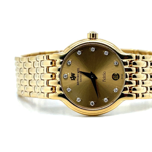 RAYMOND WEIL Fidelio 24MM Gold Dial SS Bracelet Women's Watch
