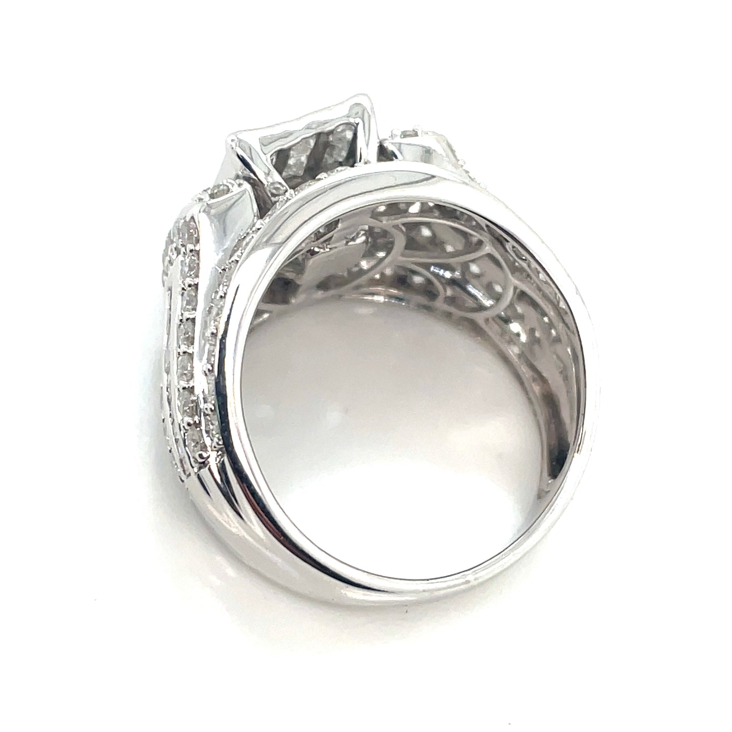 14k White Gold Engagement 4.35 CT TW Diamonds Ring