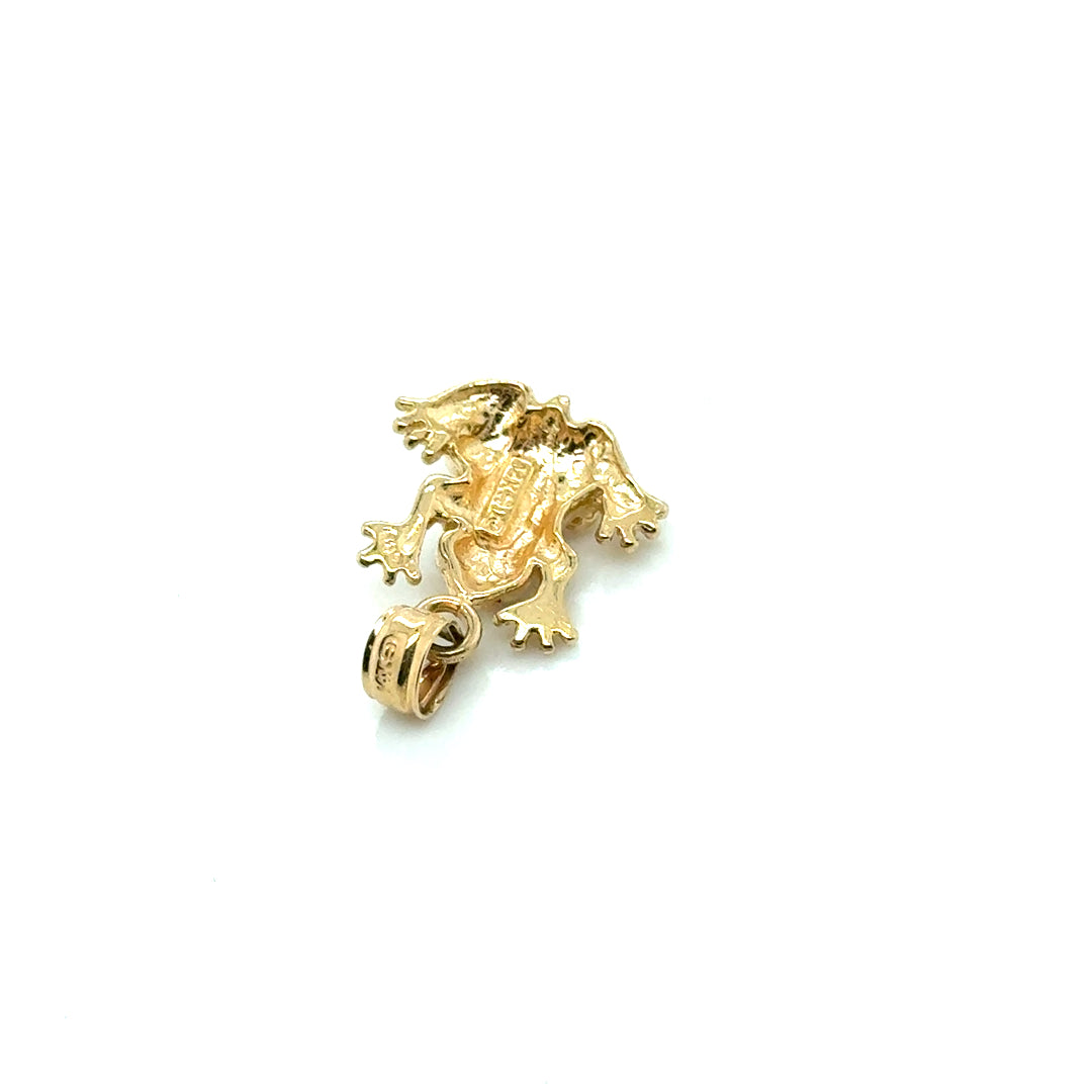 14k Yellow Gold Frog Pendant