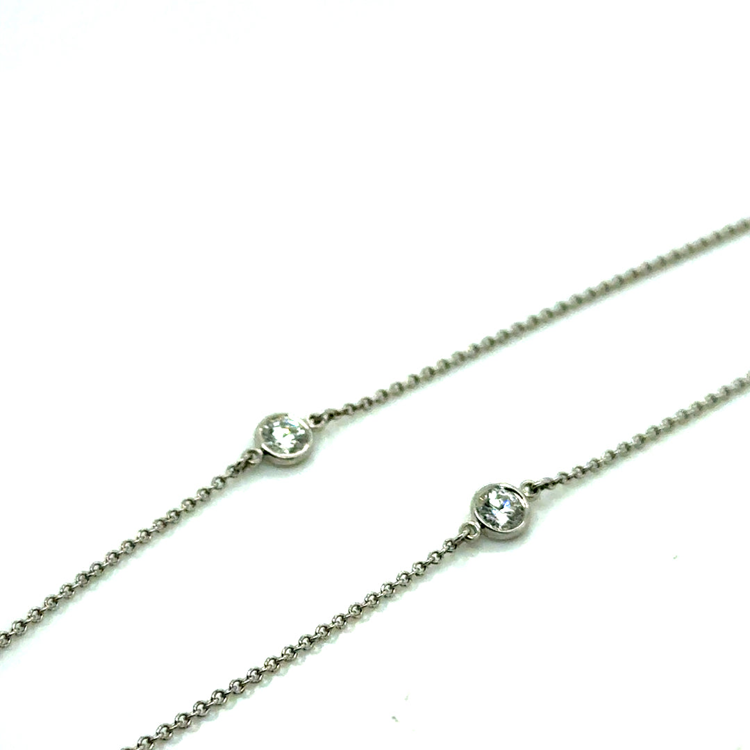 Authentic New Tiffany & Co. Peretti Collection Platinum Diamonds Necklace