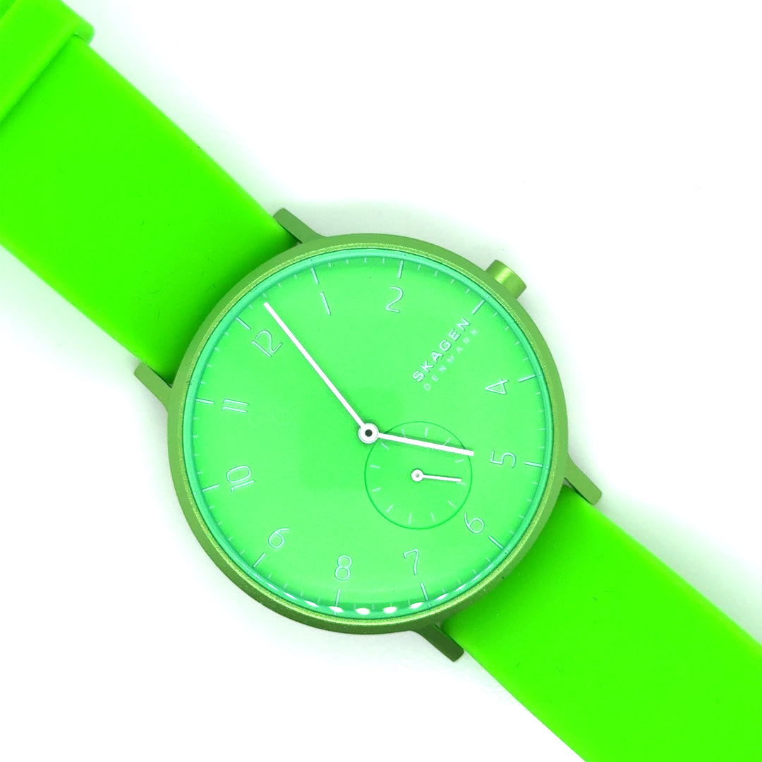 Skagen Denmark Stainless Steel Caseback Green Watch