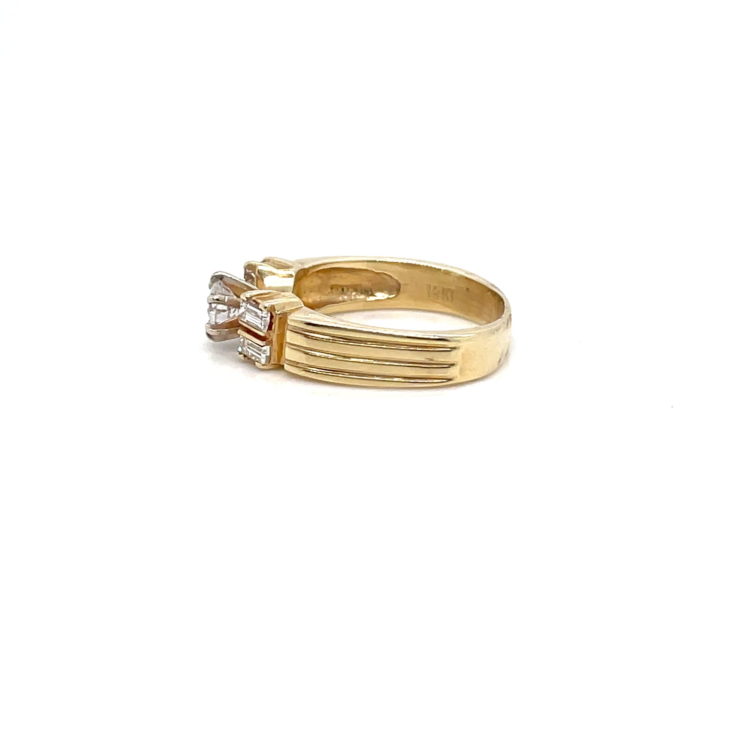 14k Yellow Gold Engagement 0.80 CT TW Diamonds Ring