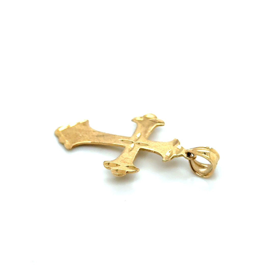 14k Yellow Gold Cross Pendant