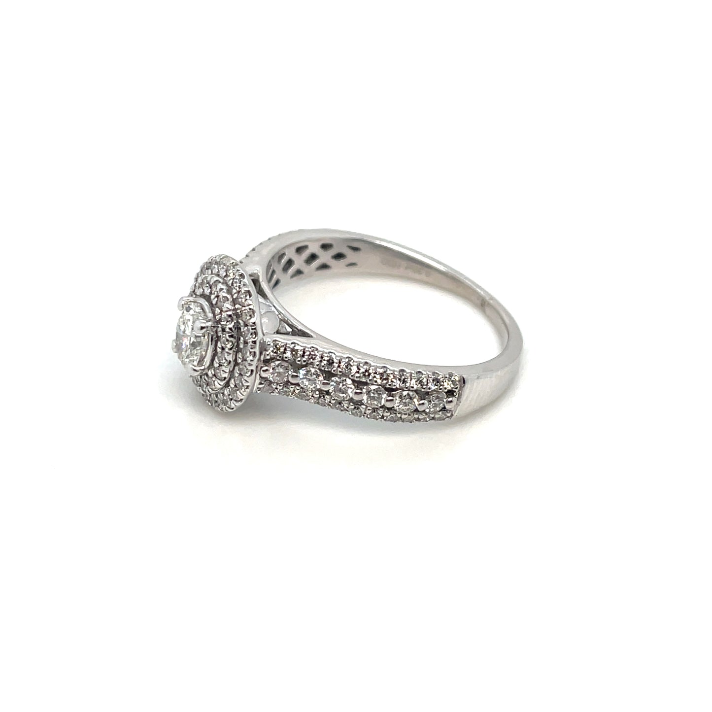 14k White Gold Engagement 1.55 CT TW Diamonds Ring
