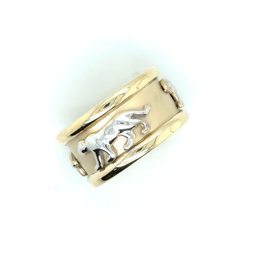 14k Yellow and White Gold Panthers Ring