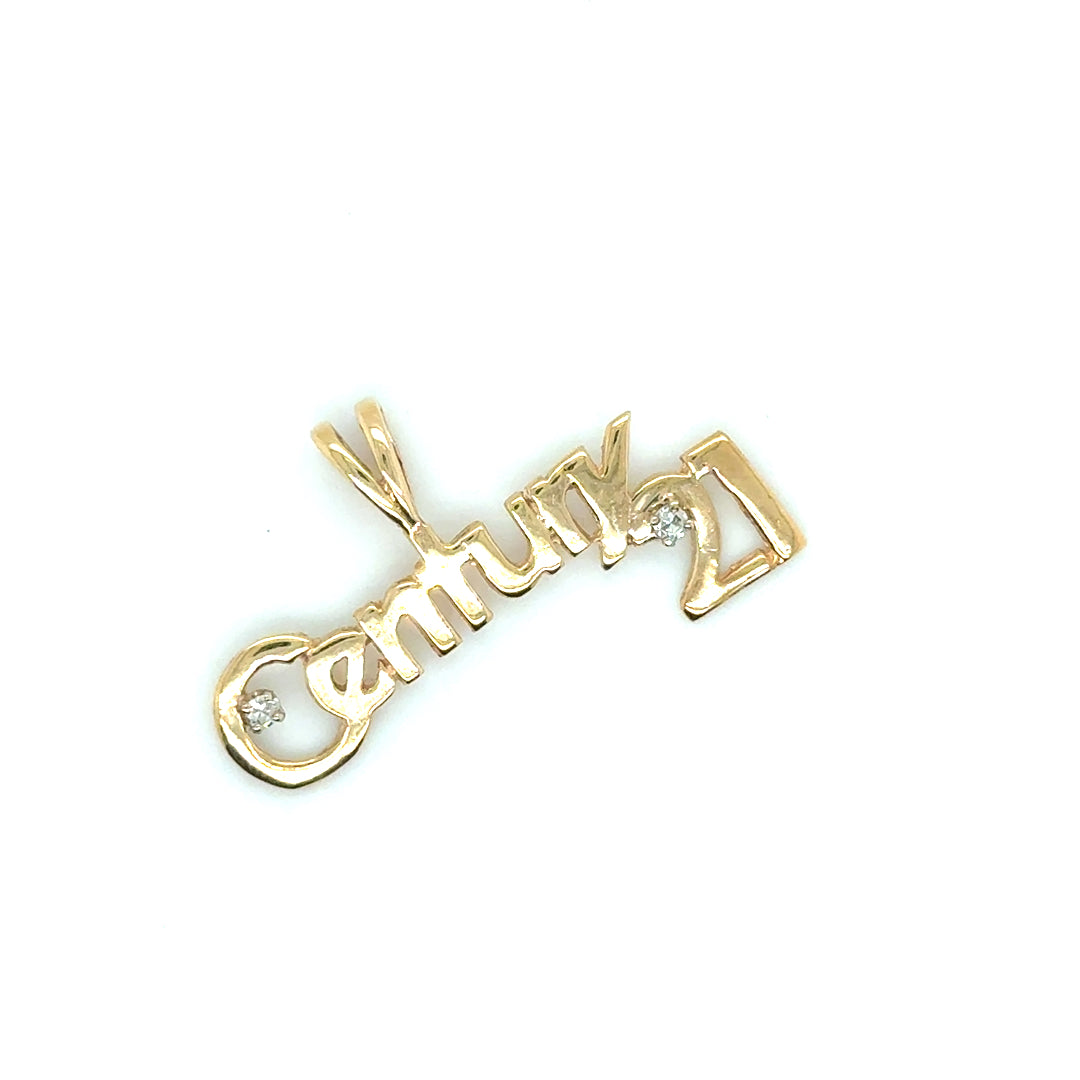 14k Yellow Gold “Century 21” Diamond Pendant