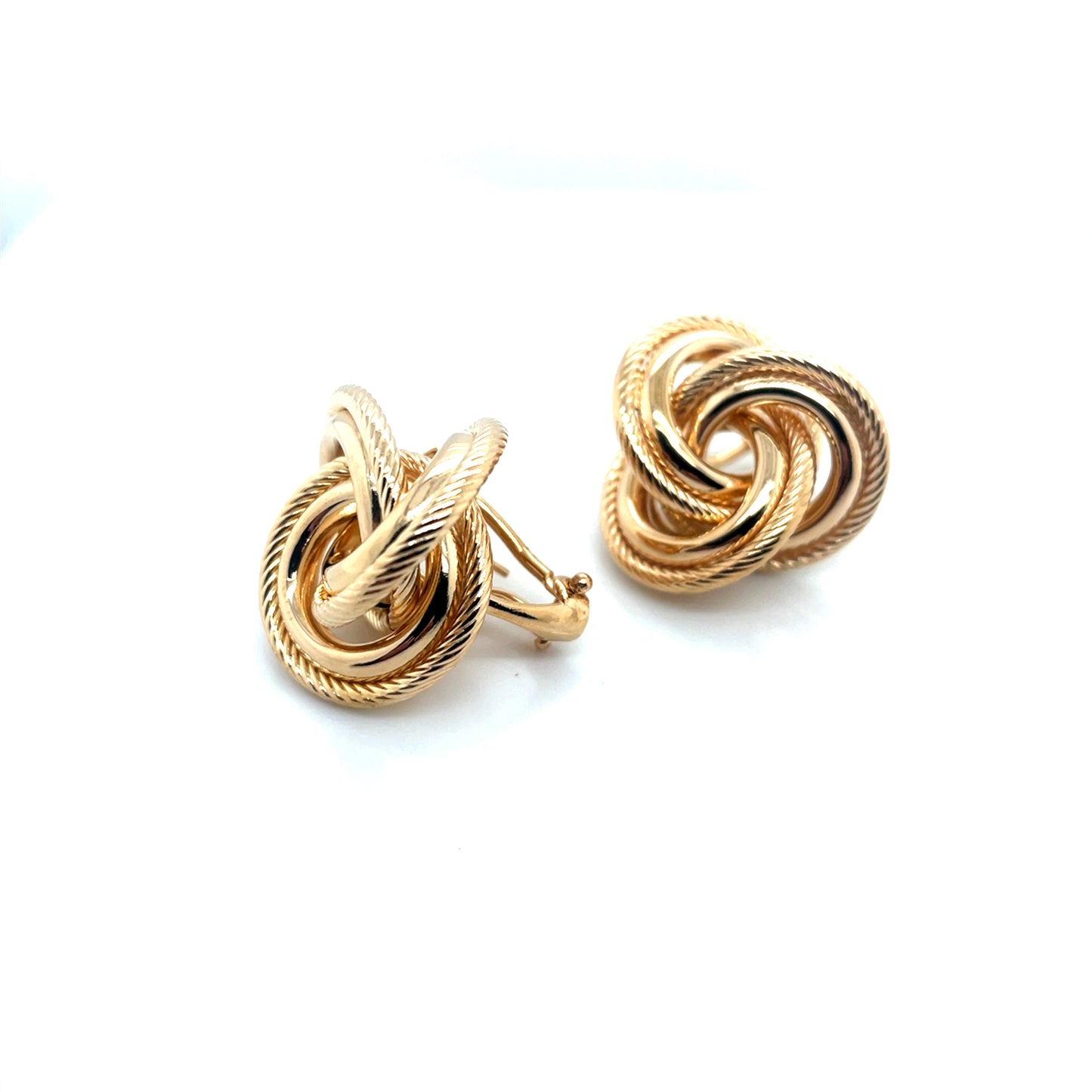 14k Yellow Gold Ladies Love Knot Earrings