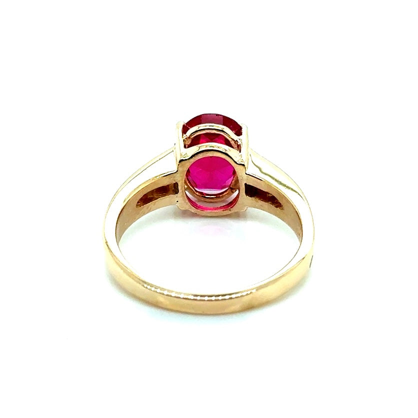 New 14k Yellow Gold Diamond and Ruby Ring
