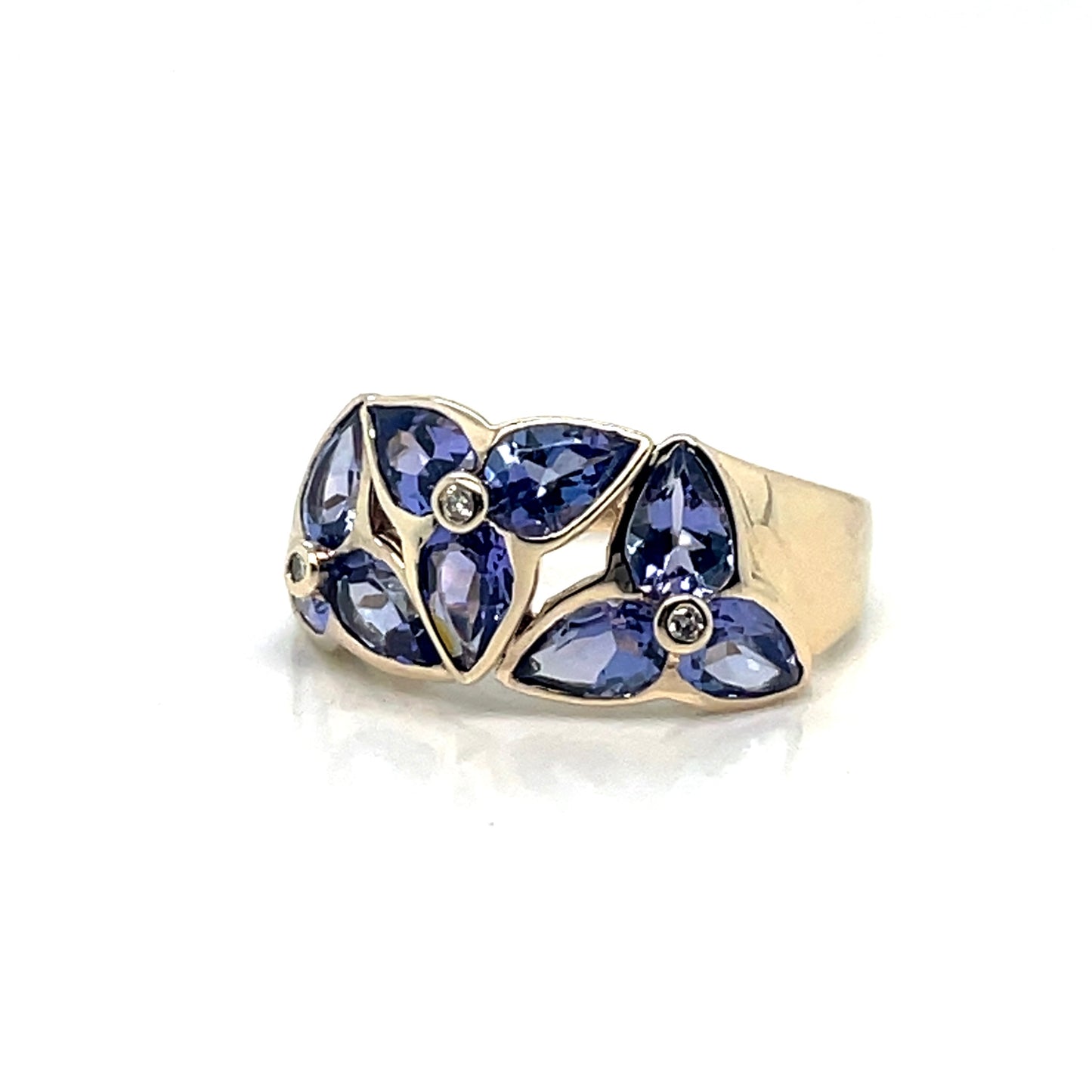 14k Yellow Gold Tanzanite Diamond Lady’s Ring