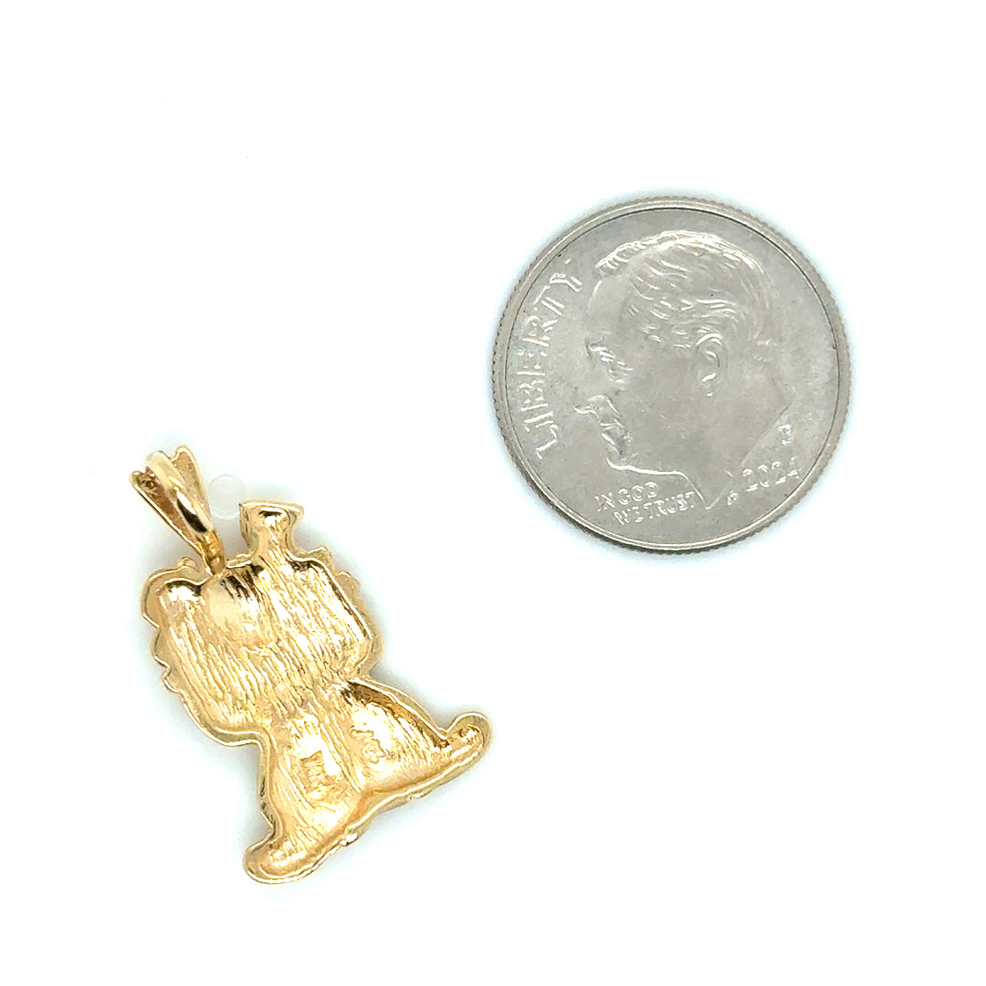 14k Yellow Gold Clown Pendant
