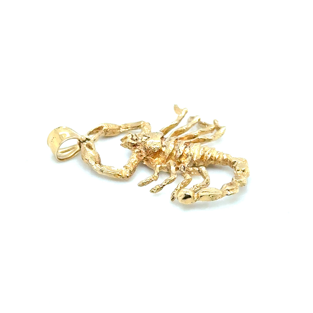 New 14k Yellow Gold Scorpion Pendant