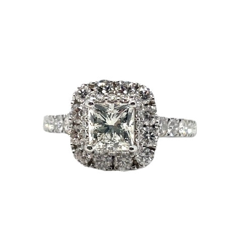 18k White Gold Engagement Diamond 1.38 CT TW Ring