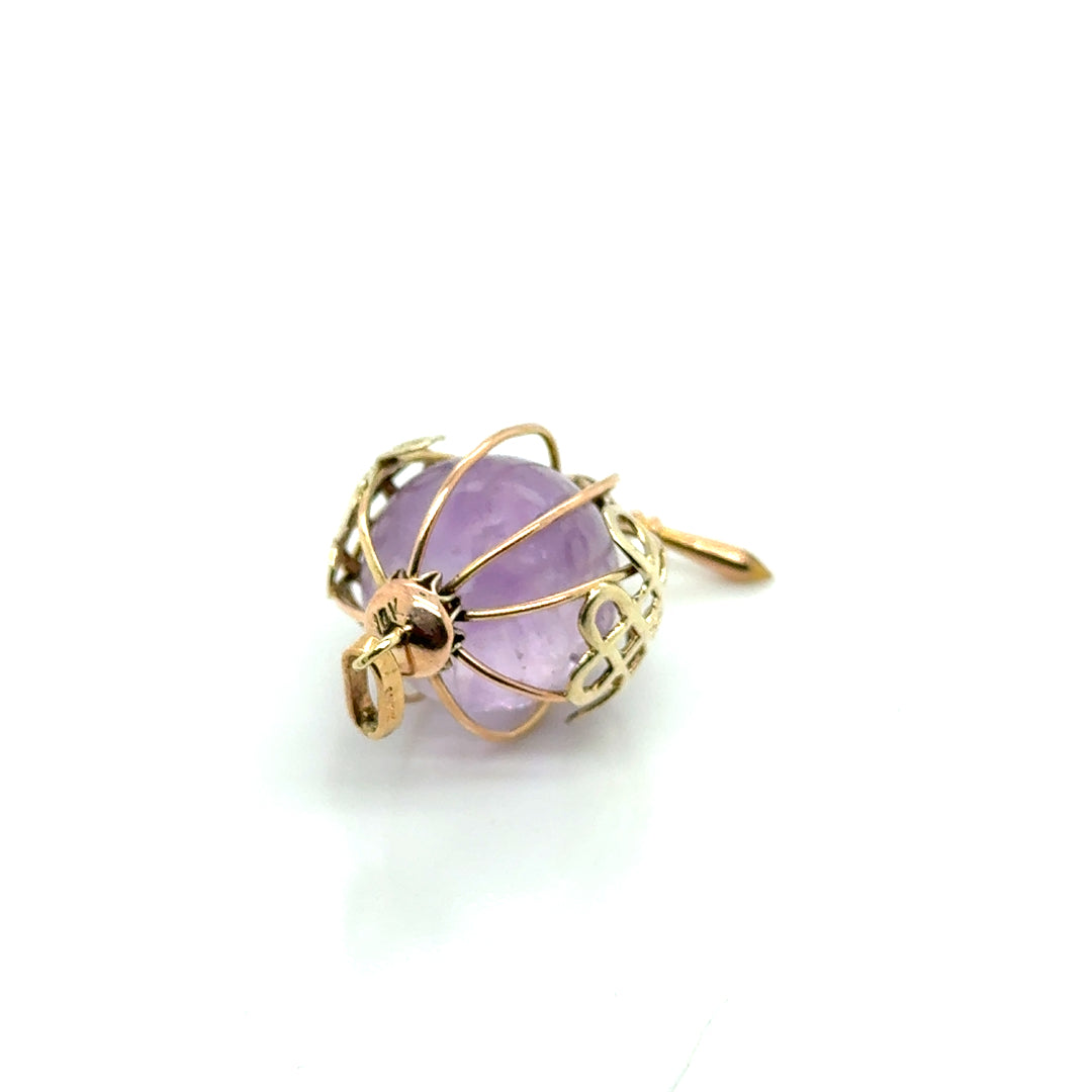 Vintage 10k Yellow Gold Amethyst Pendant