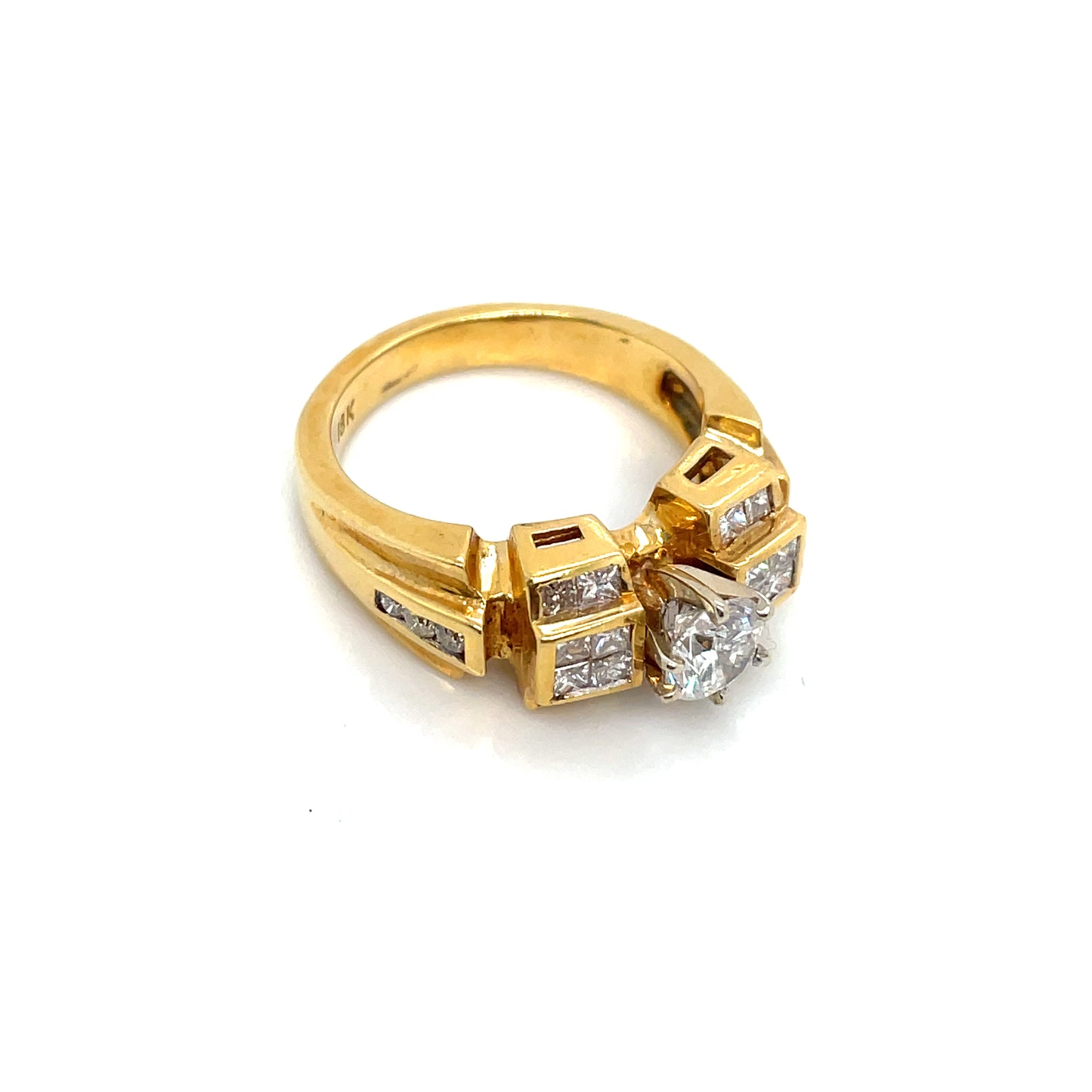18k Yellow Gold Engagement Diamond 1.55 CT Ring