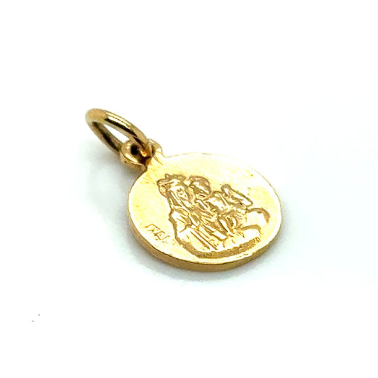 14k Yellow Gold Mother of God Italy Round Pendant