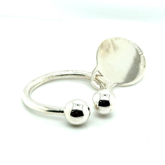 Authentic Vintage Tiffany & Co. Sterling Silver Key Chain Round Charm