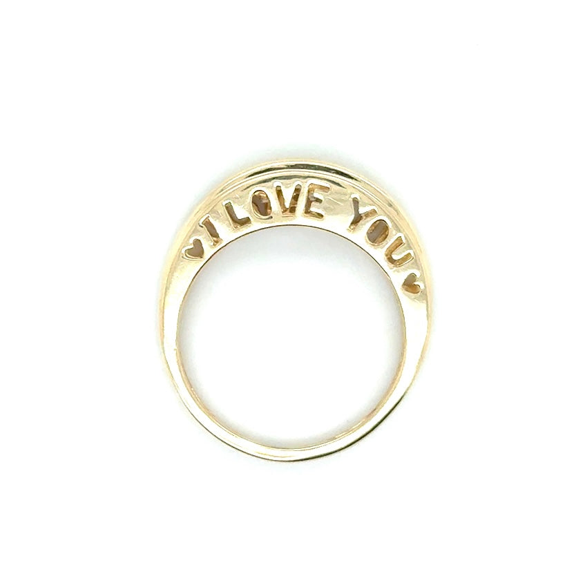 New 10k Yellow Gold Diamond “ I love You” Ring