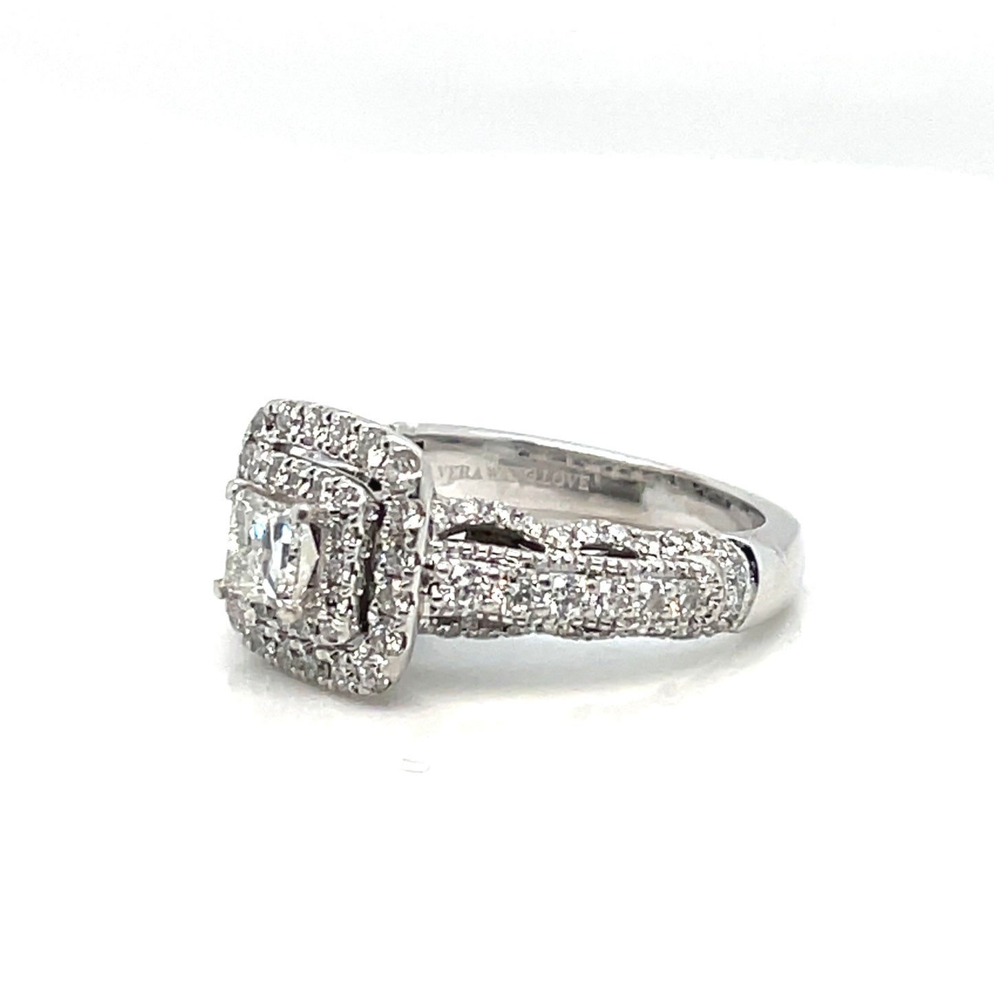 14k White Gold Vera Wang Love Engagement 1.32 CT TW Diamonds Ring