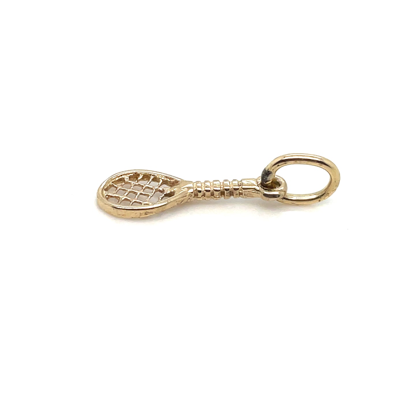 14k Yellow Gold Vermeil Style Tennis Racket Pendant