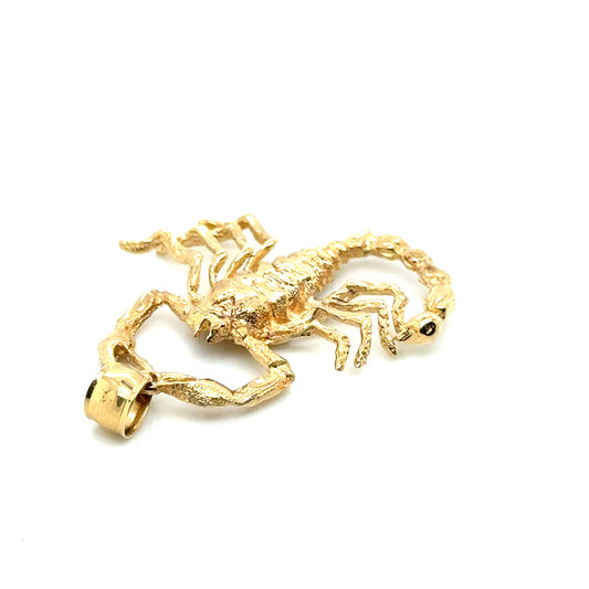 New 14k Yellow Gold Scorpion Pendant