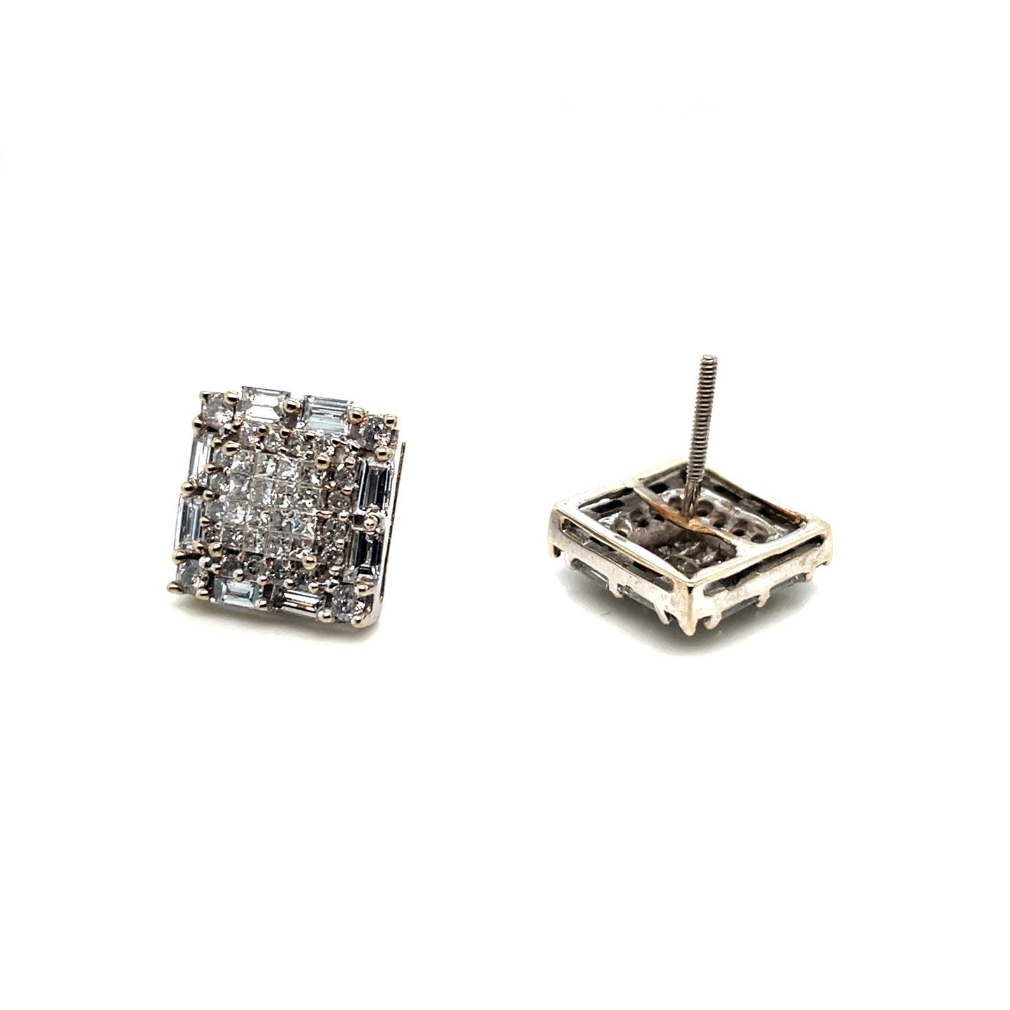 14k White Gold 1.8 CT TW Diamonds Earrings