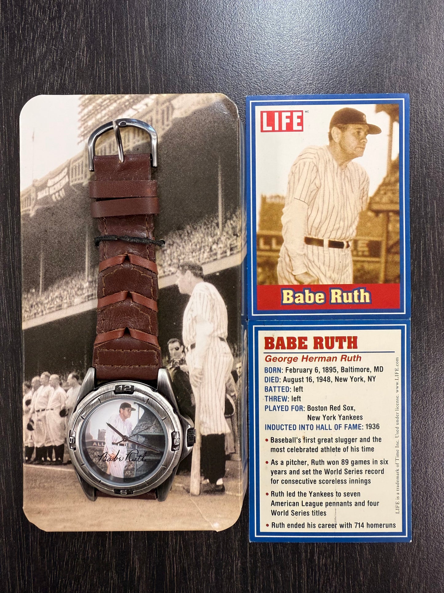 BABE RUTH Leather Band Watch