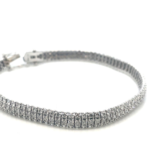 14k White Gold Diamond 6.7 CT TW Bracelet