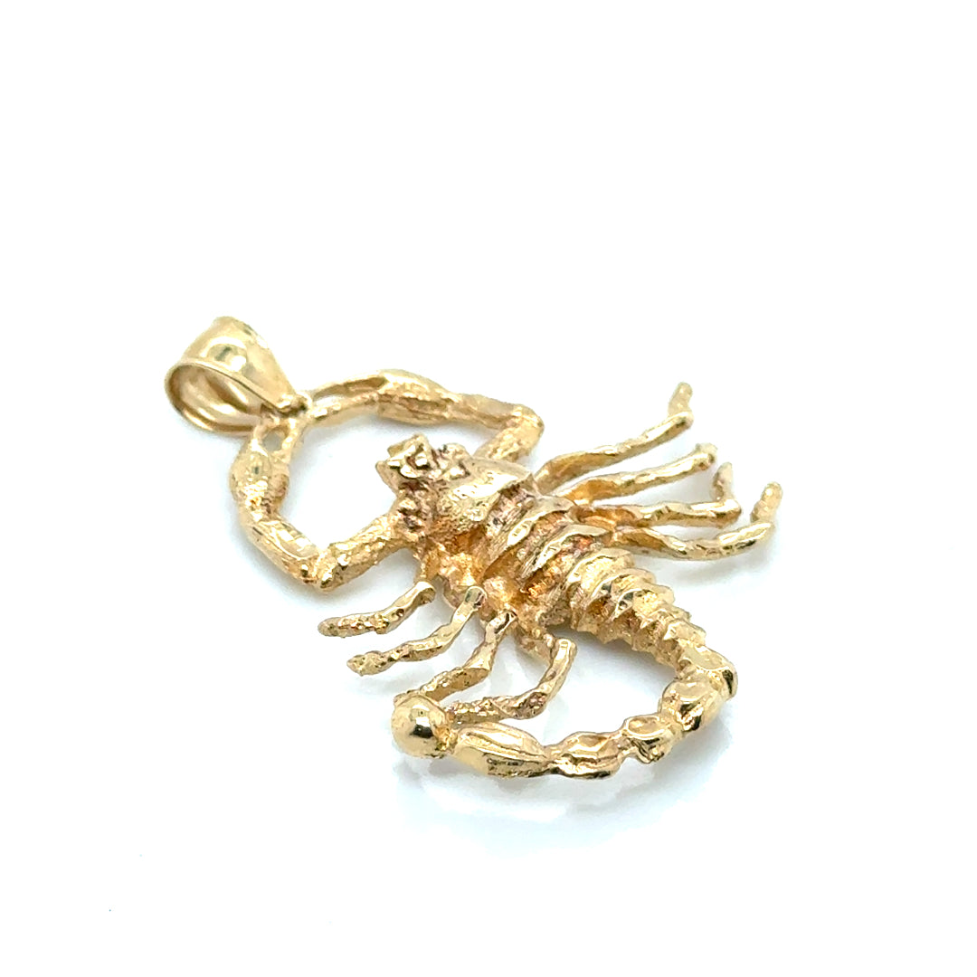 New 14k Yellow Gold Scorpion Pendant