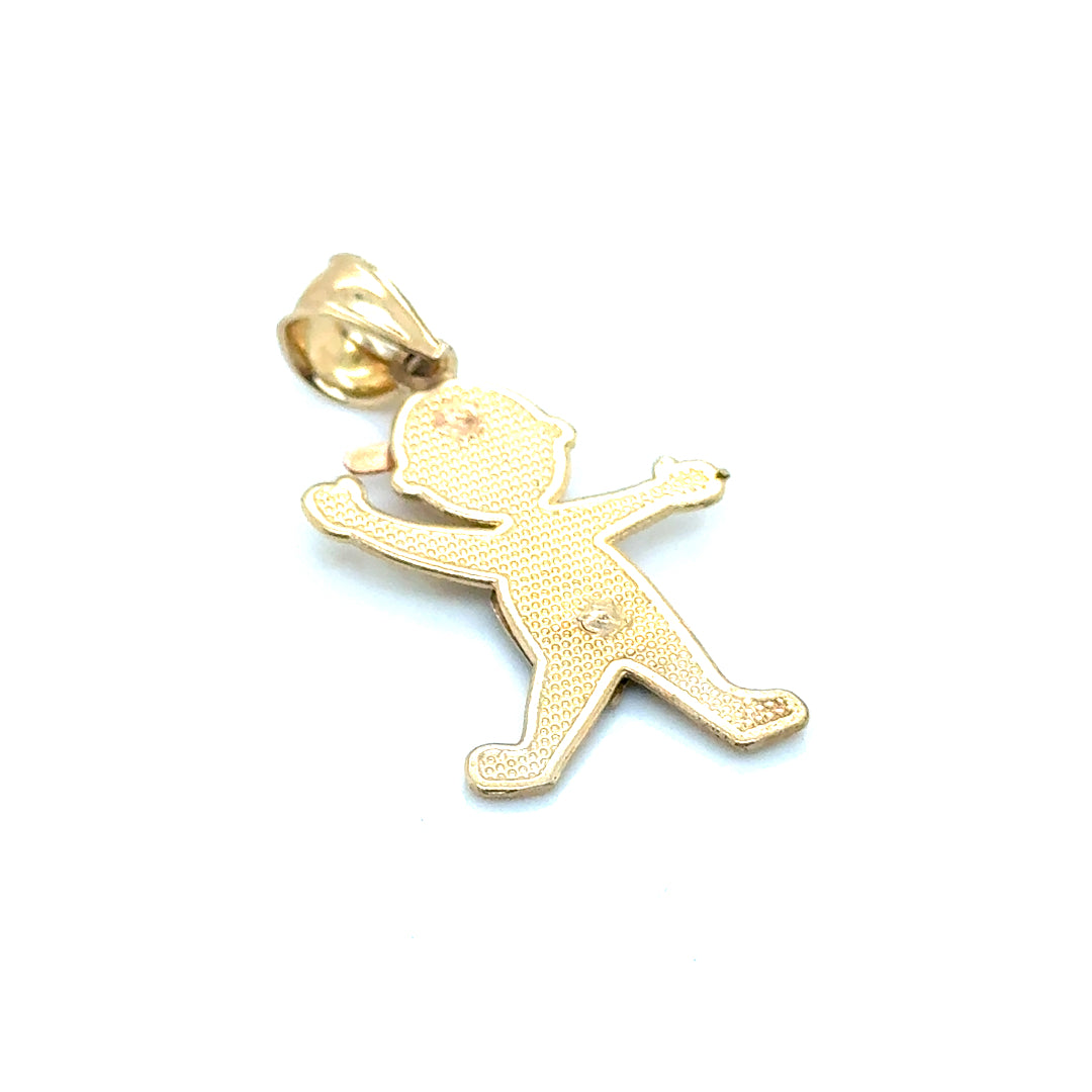 New 14k Yellow, Pink and White Gold 3D Baby Boy Child Charm