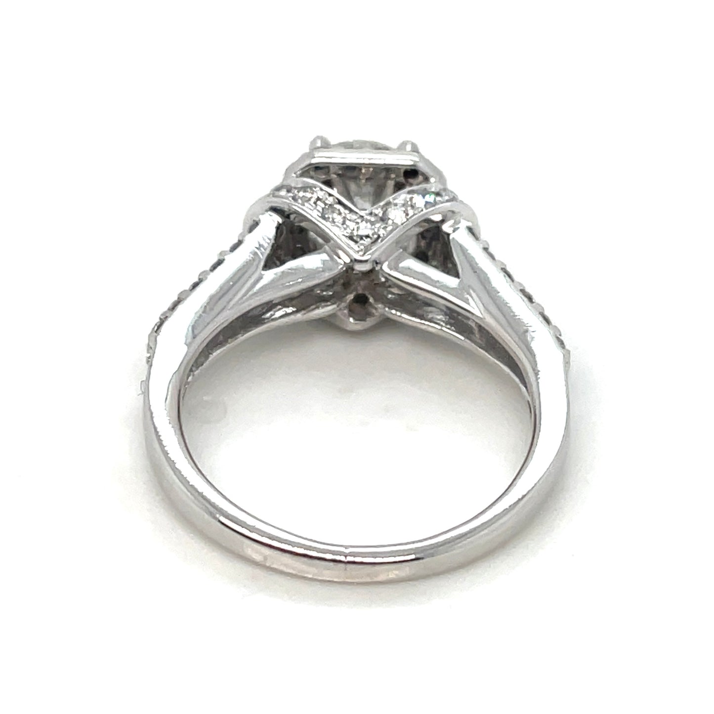 14k White Gold Engagement 1.55 CT TW Diamonds Ring
