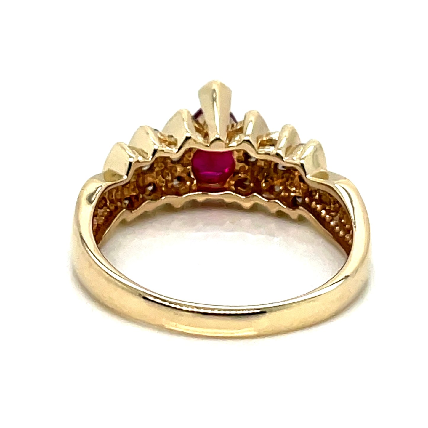 14k Yellow Gold Light Rhodolite 0.55 CT TWDiamond Ring