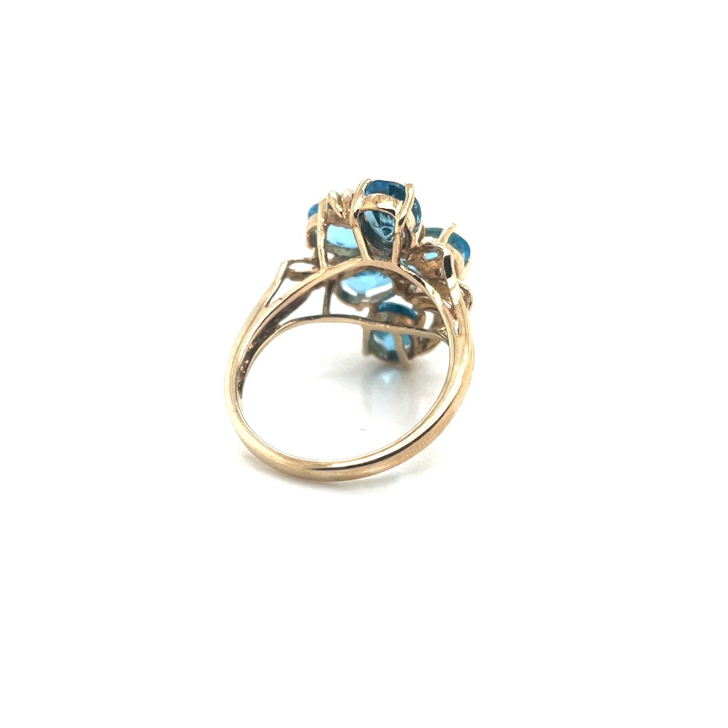 10k Yellow Gold Swiss Blue Topaz Ring